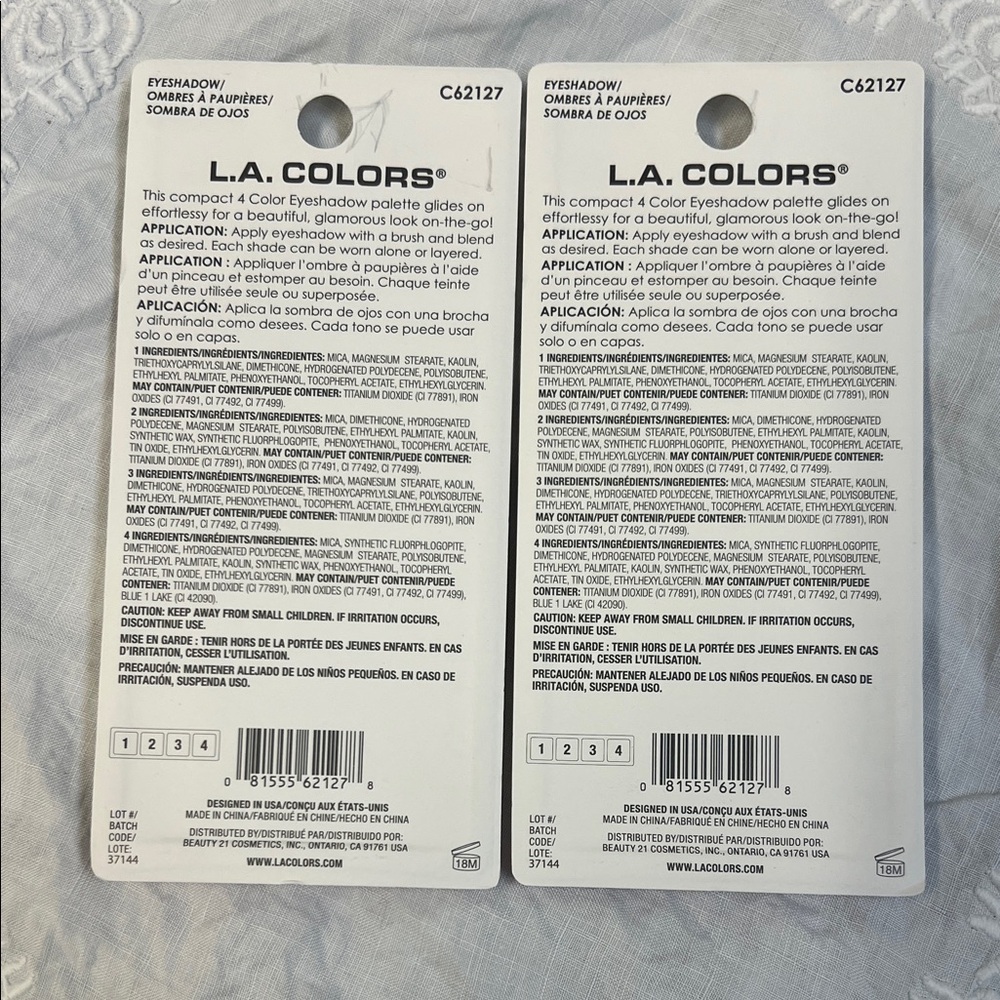 L.A. Colors 4-Shade Eyeshadow Palette - Earthy Tones Tailored Set of 2 - Picture 2 of 2